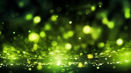 Obraz premium Vibrant Nebula: abstract lights. Abstract lights blur bokeh background. green black vivid background, generative AI