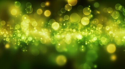 Vibrant Nebula: abstract lights. Abstract lights blur bokeh background. green black vivid background, generative AI