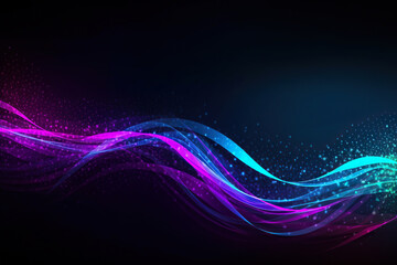 a colorful wave background with blue, purple, and white light effects, Generative AI