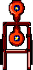game shooting target game pixel art retro vector. bit arrow rifle, bullseye black game shooting target. old vintage illustration