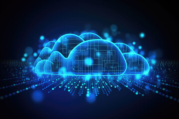 Cloud storage center technology.big data management concepts. ai generative technology 