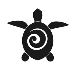 Black turtle symbol icon. Transparent PNG illustration. - 603658256