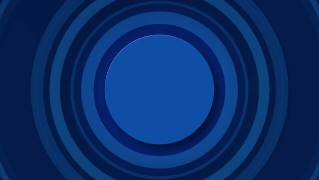 abstract blue circular round frame background with concentric circles motion graphics seamless looping animation