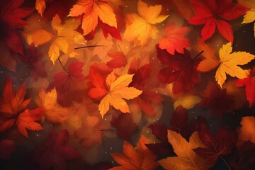 Naklejka na ściany i meble autumn leaves pattern -Ai