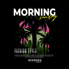 Urban Style Graphic Design. Screen Printing, T-shirts, Jackets, Posters and more. With Palm Tree Vector Illustration and Slogan Text.