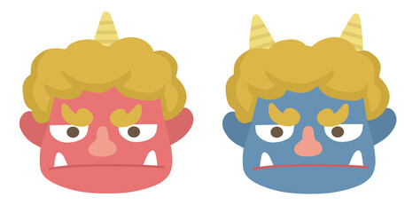 赤鬼と青鬼の顔