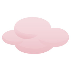 Pink Fluffy Cloud Cute Cartoon Vector