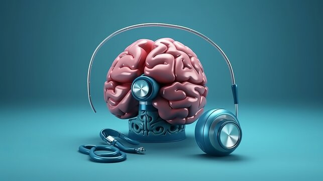 Medical brains design in abstract style. Medical technology. Medicine technology. Medicine, healthcare concept. Pharmacy concept. Design element. Generative AI