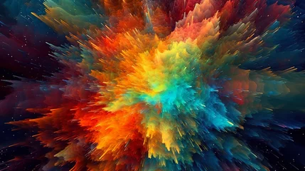 Foto auf Acrylglas Gemixte farben diversity of fractal realms