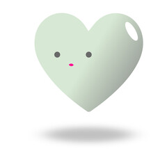 realistic 3d heart, Decorative spring romantic icon love symbol, heart icon isolated white background