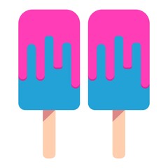 melted ice cream vector in blue pink in summer