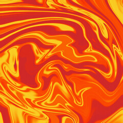 fire effect psychedelic retro swirls and patterns background/cover with noise grain orange red and yellow