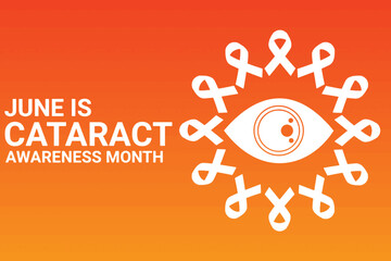 Cataract Awareness Month. June is. Holiday concept. Template for background, banner, card, poster with text inscription. Vector illustration