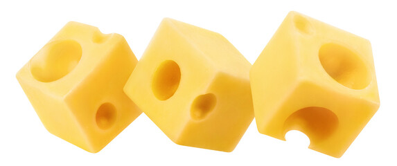 Delicious cheese cubes cut out