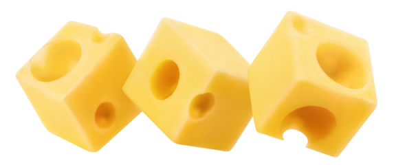 Delicious cheese cubes cut out