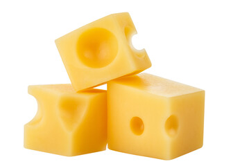 Delicious cheese cubes cut out