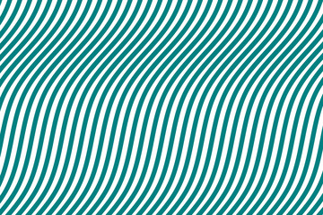 Teal green and white water wave stripes fabric pattern background vector. Abstract liquid wavy lines pattern. Vertical optical illusion curve strips. Wall and floor ceramic tiles pattern.