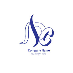 Black and blue ADC logo flat design