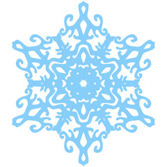 Snowflake Icon. Snowflake vector. Snowflake isolated on blue background. Winter snowflake. Blue on white.
