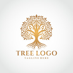 Tree emblem Modern illustration Vector isolated Abstract vibrant tree logo design root vector DESIGN