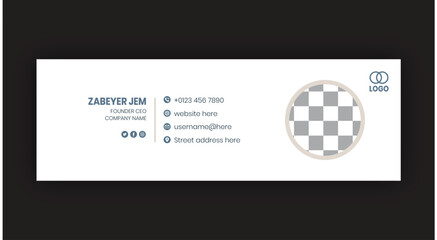 email signature template or email footer and personal social media cover design