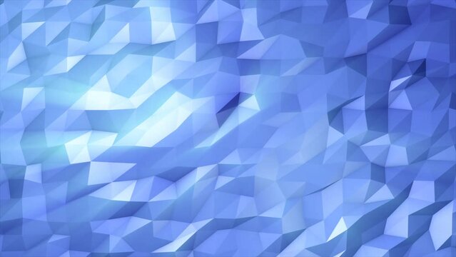 Abstract blue looped seamless low poly triangular mesh background, 4k video, 60 fps