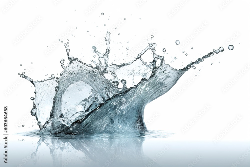 Poster water splash isolated on white background. generated by ai