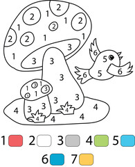 Spring Color By Number Coloring Pages