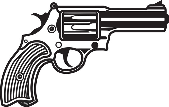 revolver flat vector illustration, revolver vector illustration on isolated white background