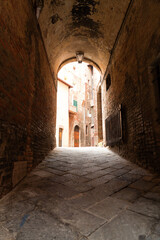Generic architecture and street view in Siena, Tuscany, Italy