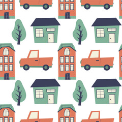Kid Map Seamless Pattern
