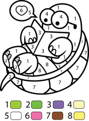 Turtle Color By Number Pages