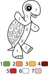 Turtle Color By Number Pages