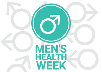 Men's Health Week. Holiday concept. Template for background, banner, card, poster with text inscription. Vector illustration
