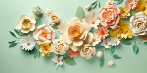 Hand-made botanical paper flower bouquet arrangement