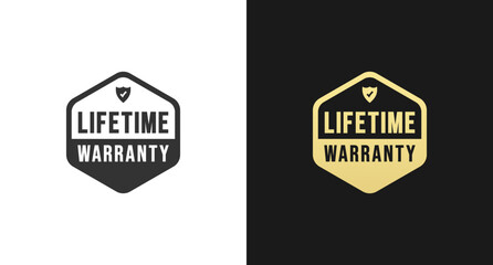 Lifetime warranty label or Lifetime warranty sign vector isolated in flat style. Best Lifetime warranty label vector isolated for design element. Simple Lifetime warranty stamp design element. - obrazy, fototapety, plakaty