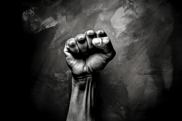 A fist symbolizing political activism for change and equality on Juneteenth