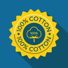 100% cotton seal or stamp, vector illustration 