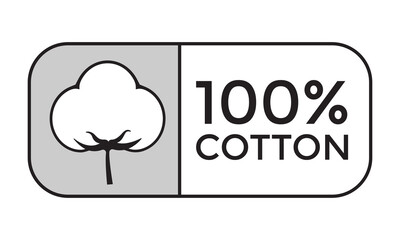 100% cotton icon, vector illustration 