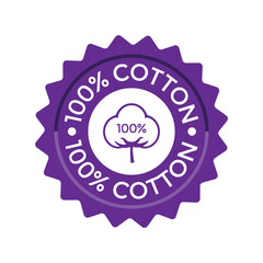 100% cotton seal or stamp, vector illustration 