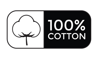 100% cotton icon, vector illustration 