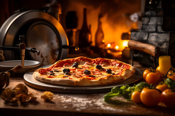 Obraz na płótnie Canvas pizza on a table