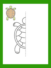 Draw a drawing. Turtle. Vector image.