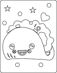 Kawaii Food Coloring Page for Kids