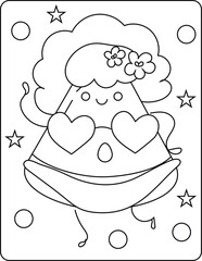 Kawaii Food Coloring Page for Kids