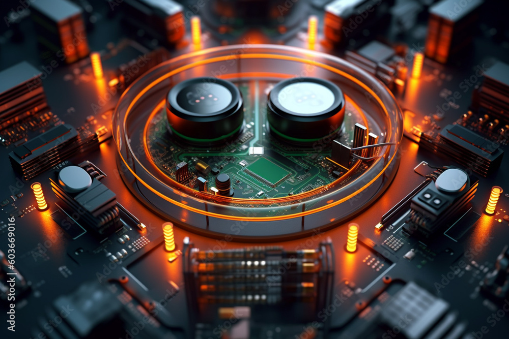Poster  database server as a central hub, connecting various devices and applications, symbolizing the backbone of digital infrastructure.  Generative AI technology.