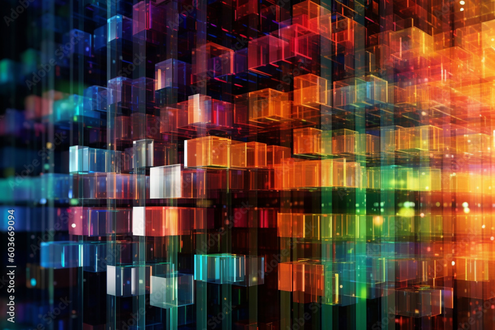 Leinwandbilder an abstract digital artwork representing the concept of data transformation and analysis, generative