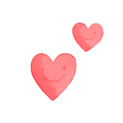 red hearts isolated on white background