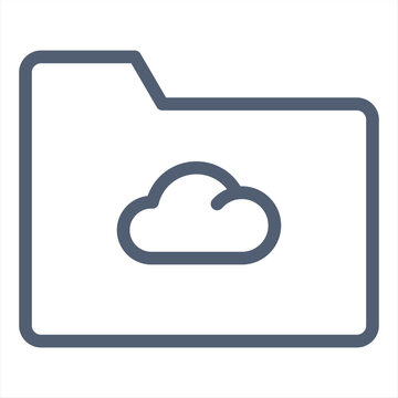Cloud storage icon. Online drive. Desktop icons pack element. Backups folder sign. Internet save files. Linux open source UI shortcut theme customisation. vector illustration
