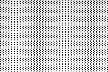 metal grid background with black holes, white pattern backdrop with dots in a grid